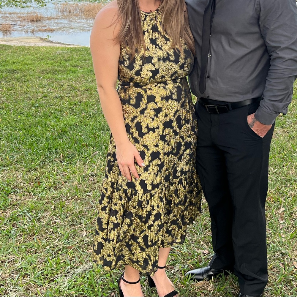 Alex Marie Gold and Black Dress
